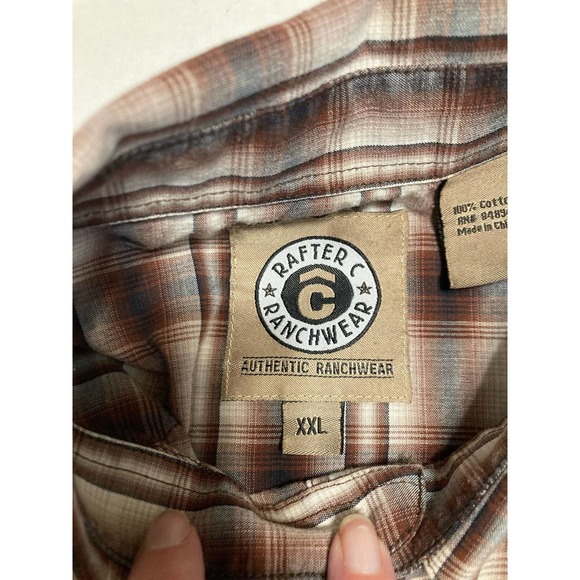 Rafter C Ranchwear Men's Short Sleeve Western Style Shirt Snap Buttons Size XXL - Picture 9 of 10